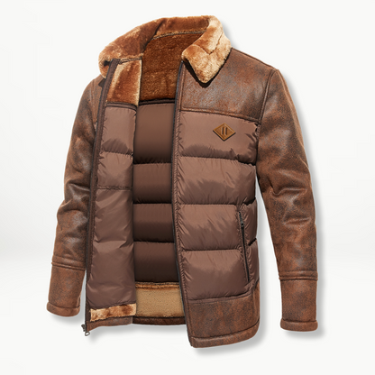 BRAD™ | Elegante Leder-Fleecejacke für Männer