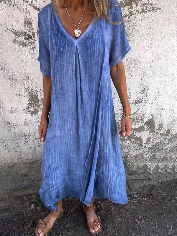 Violette™ | Lockeres Kleid mit V-Ausschnitt