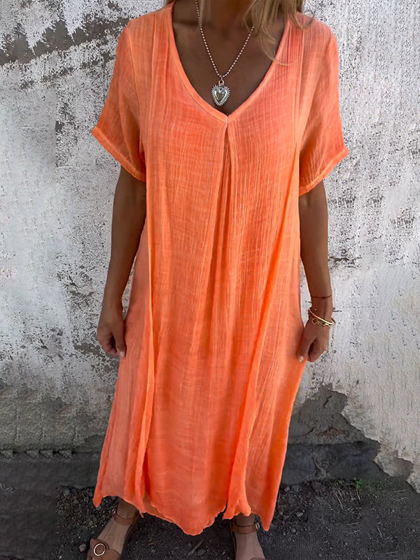 Violette™ | Lockeres Kleid mit V-Ausschnitt