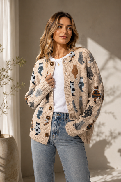 Die Strickjacke mit Katzenmuster™