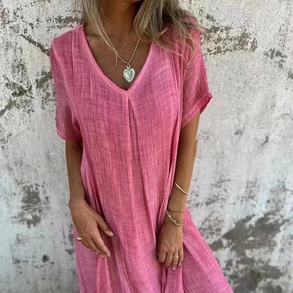 Violette™ | Lockeres Kleid mit V-Ausschnitt