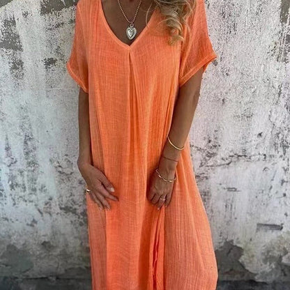 Violette™ | Lockeres Kleid mit V-Ausschnitt