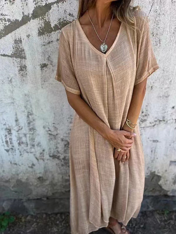Violette™ | Lockeres Kleid mit V-Ausschnitt