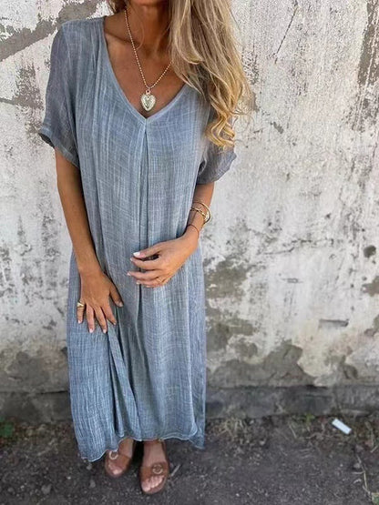 Violette™ | Lockeres Kleid mit V-Ausschnitt