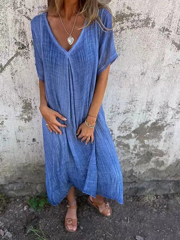 Violette™ | Lockeres Kleid mit V-Ausschnitt