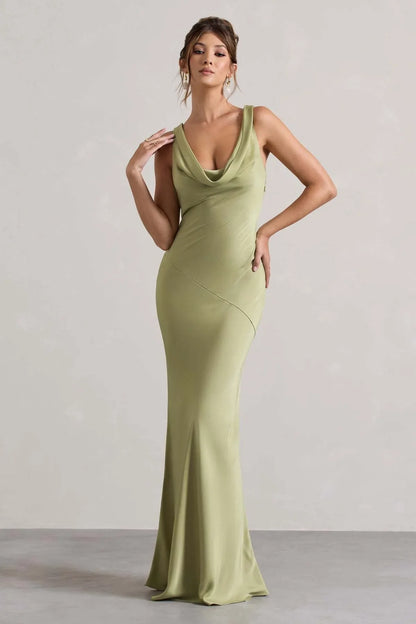 Célestine Long Dress™️I Olive Green