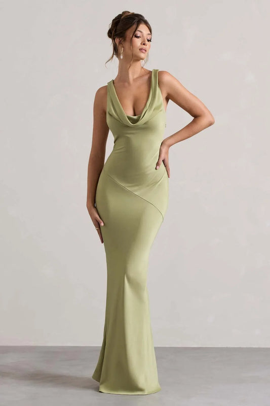 Célestine Long Dress™️I Olive Green